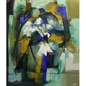 Mashkoor Raza, 30 x 36 Inch, Oil on Canvas, Abstract Painting, AC-MR-308